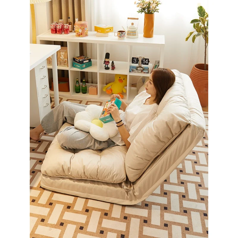 

Lazy person sofa can lie down, sleep on the bed, backrest, single chair, bedroom, tatami, balcony, foldable small sofa, ins