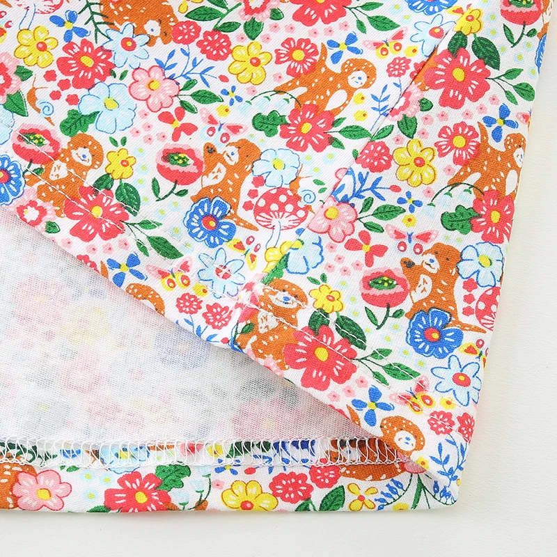 2025 Autumn Spring Children's Clothing Kids Clothes Cotton Fall Baby Girls Long Sleeves Cartoon Flowers Dresses