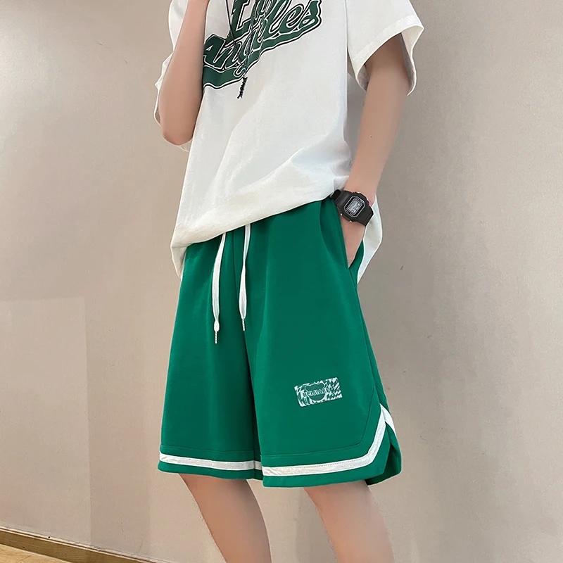 Summer Streetwear Basketball Shorts Mens Elastic Loose Shorts Oversized Hip Hop Male Calf Length Sports Walking Run Ins Shorts