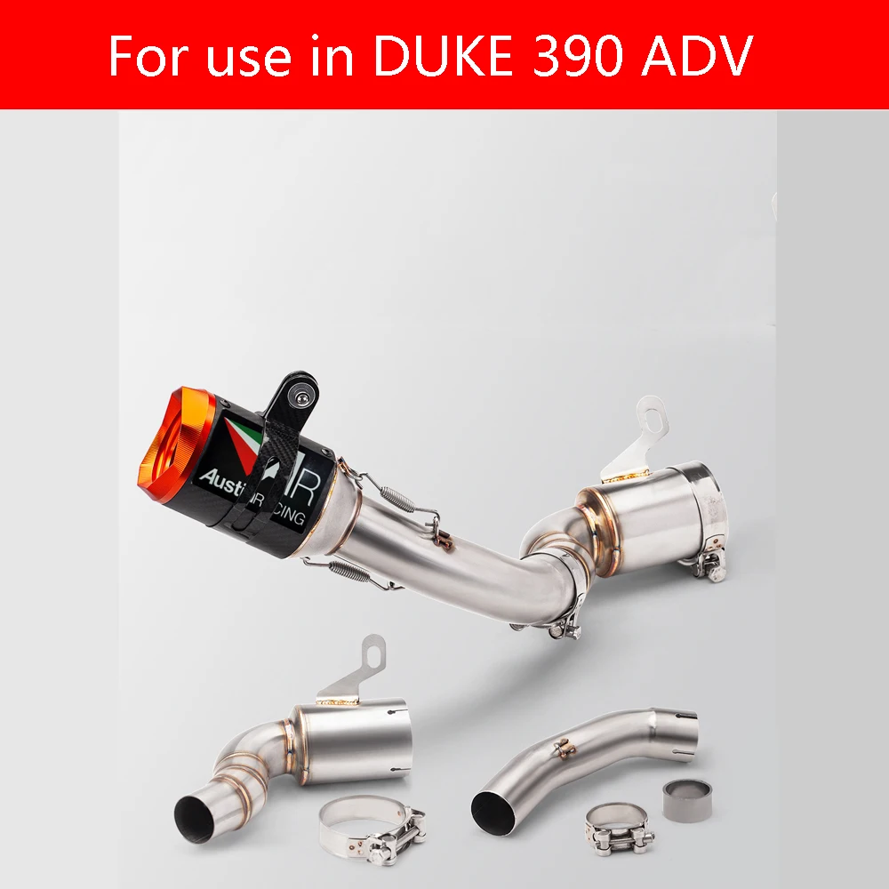 

Выхлопная труба для мотоцикла, брикет для DUKE 390 2015-2023, Модифицированная выхлопная труба среднего хвоста, комплект выхлопных труб