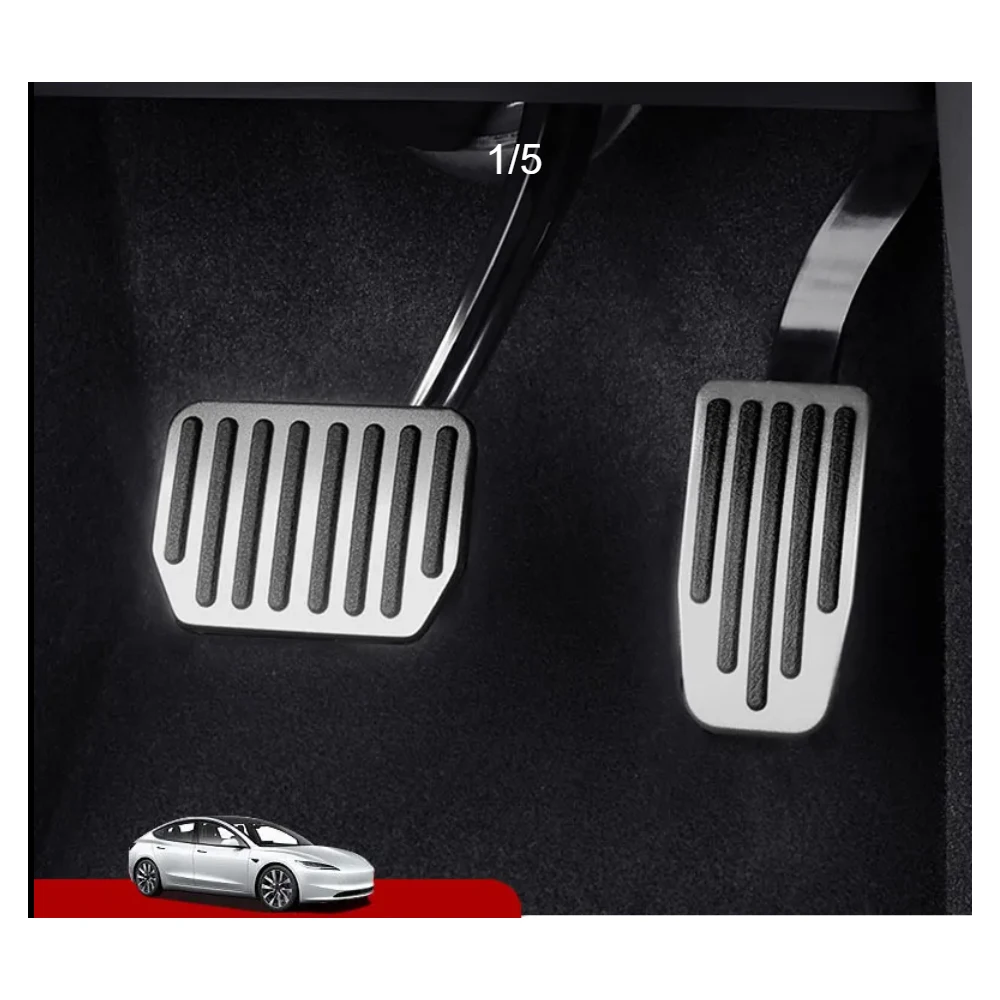For Tesla Model Y 3 Highland Upgrade Foot Pedal Pads Cover Non-slip Accelerator Brake Rest Performance Aluminum Mats Accessories