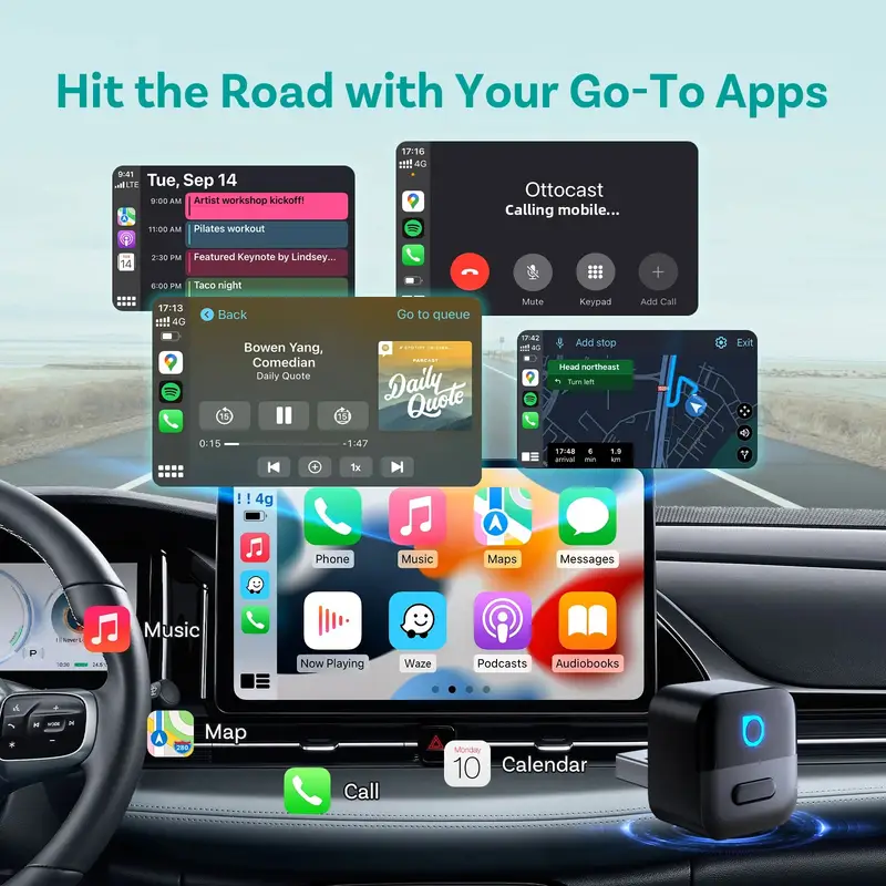 OTTOCAST Mini Pico 2in1 Wireless CarPlay Wireless Android Auto Adapter Wifi 6.0 Plug and Play Dongle for 98% of the Cars - Image 2