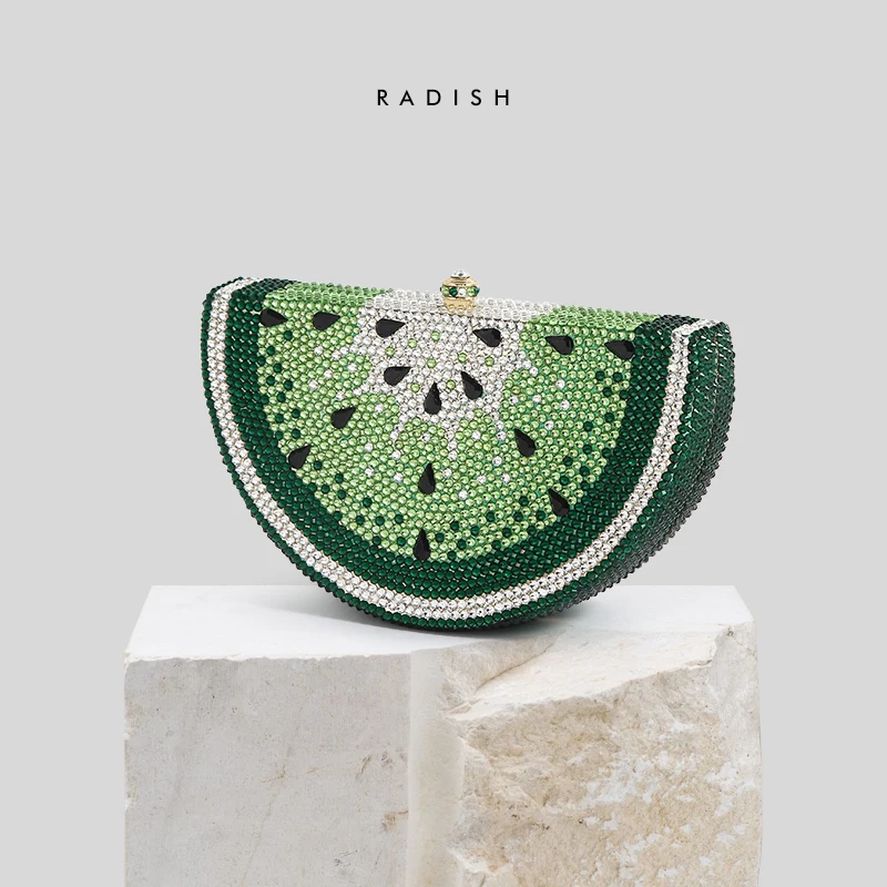 

Индивидуальная маленькая Летняя серия фруктов, зеленый киви, набор для рук, маленькая сумка через плечо с цепочкой и бриллиантами для женщин