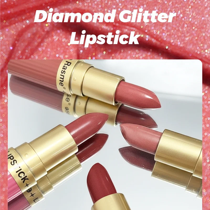 Pearlescent Pink Glitter Velvet Lipstick Metallic Waterproof Long Lasting...