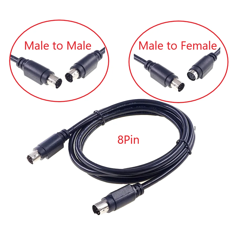 8 Pin Mini Din Male Male Cable 6 Ft In Black - Foto 8