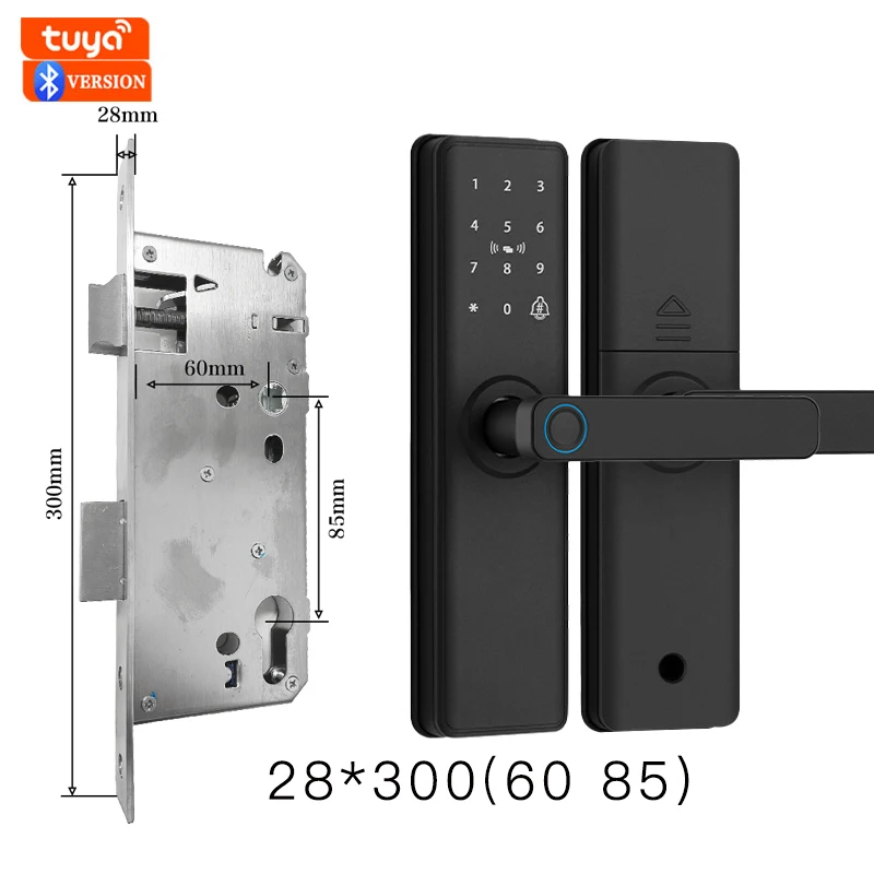 2025 nova fechadura da porta inteligente com bluetooth compatível tuya app fechadura eletrônica digital casa inteligente fechadura da porta de madeira impressão digital 24