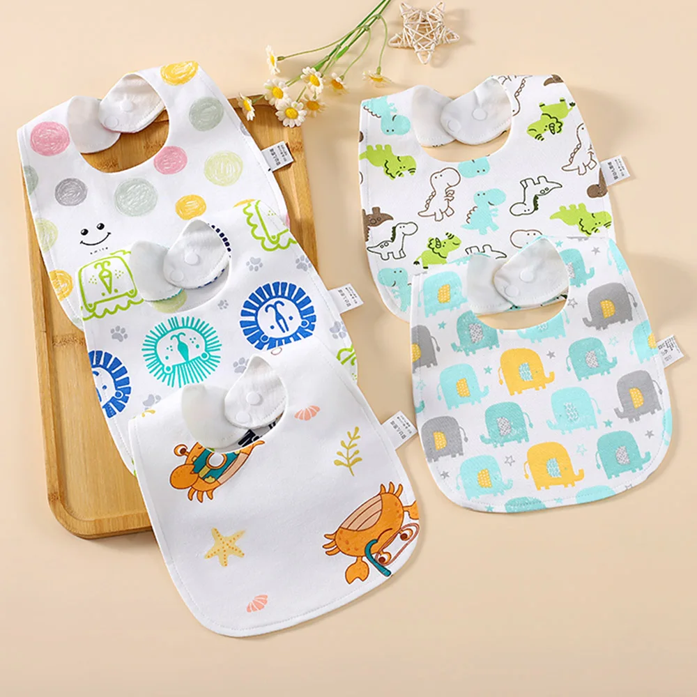 5 Pieces Baby Bibs Waterproof U Shaped Baby Drool Bibs Infant Feeding Burp Cloth Absorbent Bandana Bibs For Unisex Baby Boy Girl 5