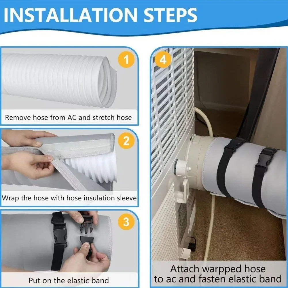 Waterproof Adjustable Strap Hose Insulation Cover with Buckle Straps
