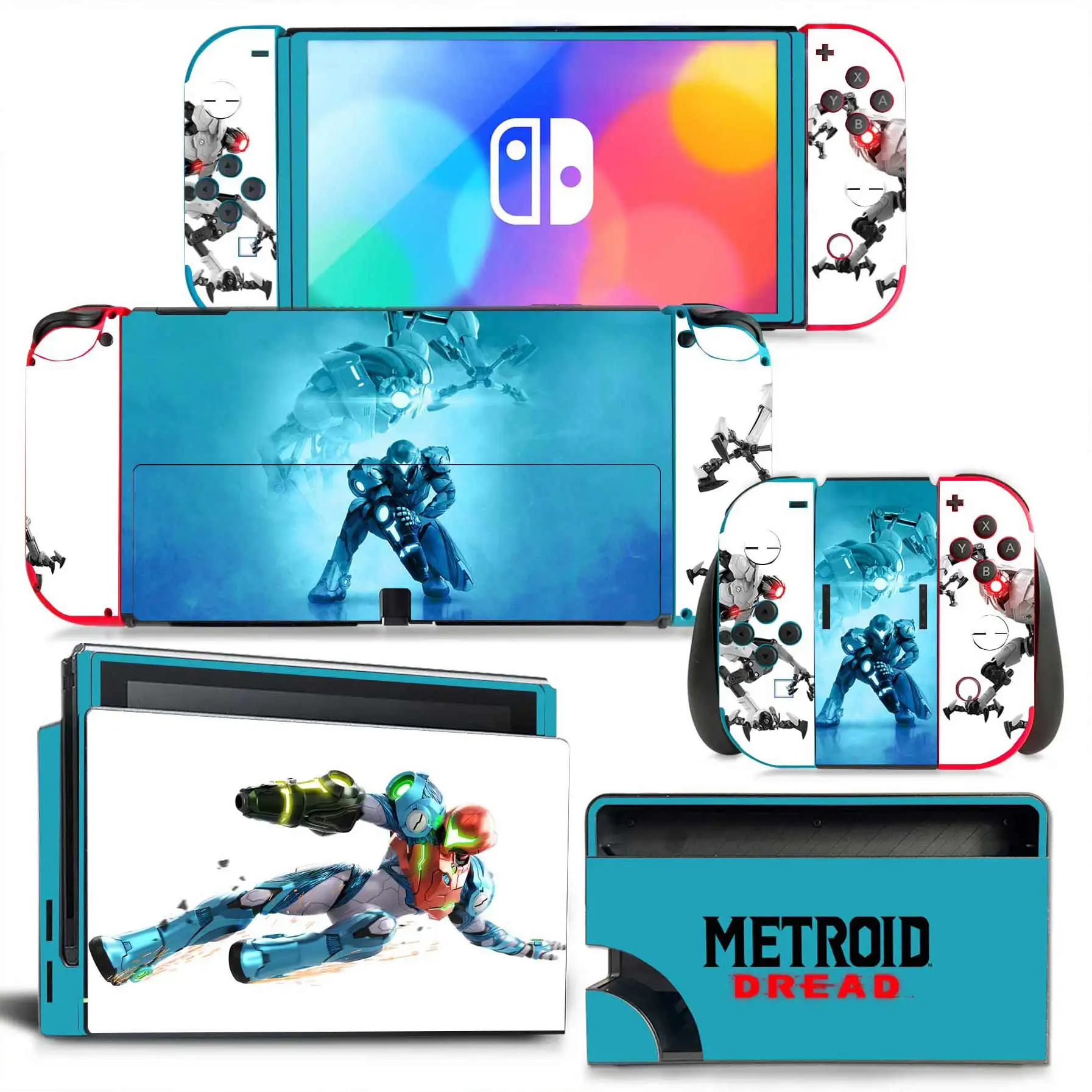 Metroid Spel Oled Skin Sticker Decalcomania Cover Voor Schakelaar Oled Console Dock Vreugde Con Wrap Volledige Wrap Skin Ns Oled Viny
