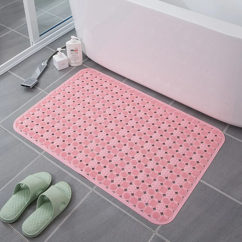 

Solid Odorless Bathroom Bath Shower Mat Carpet PVC Suction Cups Bathroom Anti-slip Mats Massage Bathtub Foot Mats Rug Shiatsu