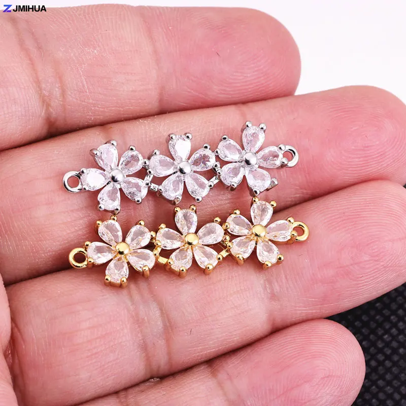 Luxus Kristall Zirkonia Blume Anschlüsse Charms Für Mode Schmuck Erkenntnisse DIY Handgemachte Armbänder Liefert Zubehör – Detail 8