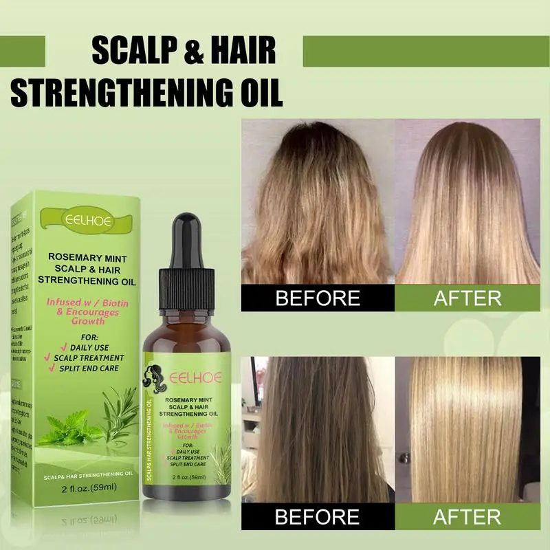 59ml Rosemary Hair Oil Nourishment Scalp Hair Growth Care Essential Oil Refreshing Firming Skin Rosemary hair care products