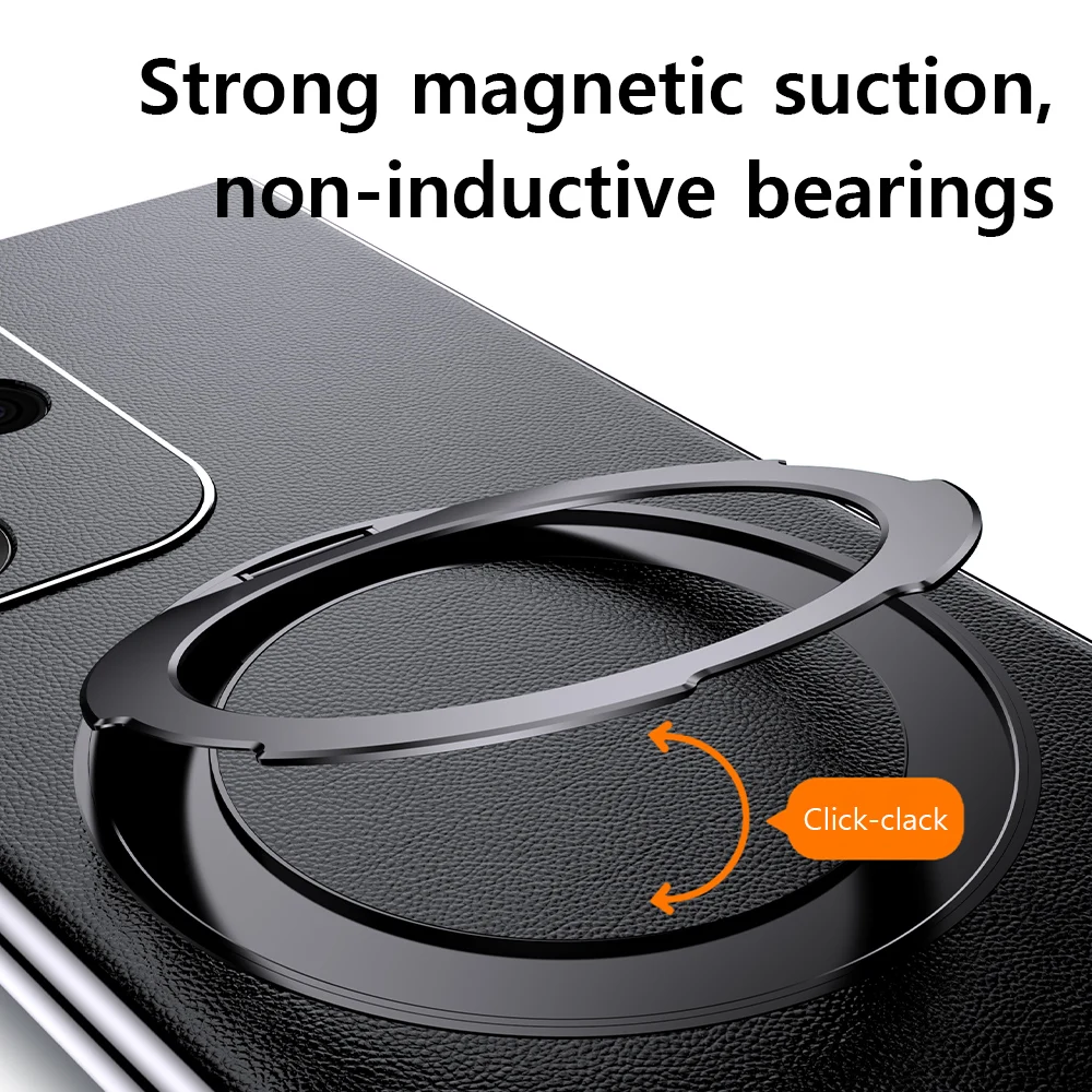 LANGSIDI Original Leather Wireless Magsafe Cover For Samsung Galaxy S24 Ultra s23 plus Military Shockproof Metal ring stand case