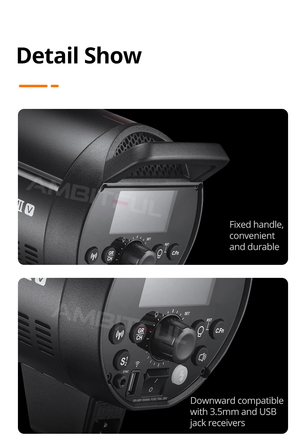 Godox DP400IIIV DP600IIIV DP600III-V Flash Light with Built-in 2.4G Wireless X S