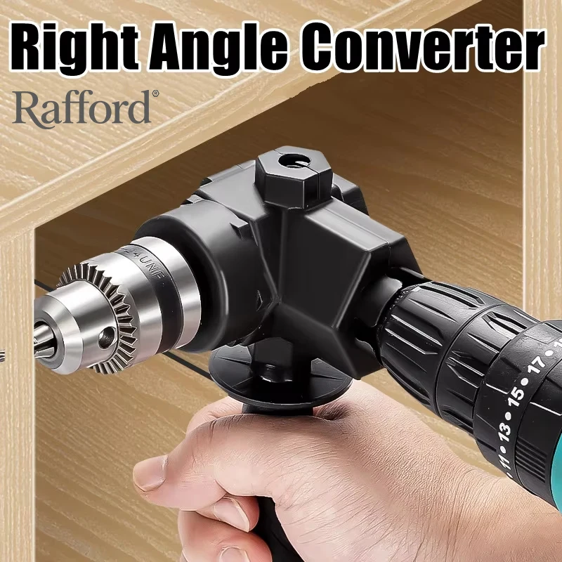 90&deg; Three Jaw Chuck Corner Impact Drill Adapter Right Angle Bend Extension Chuck Drill Adapter Right Angle Converter Accessory