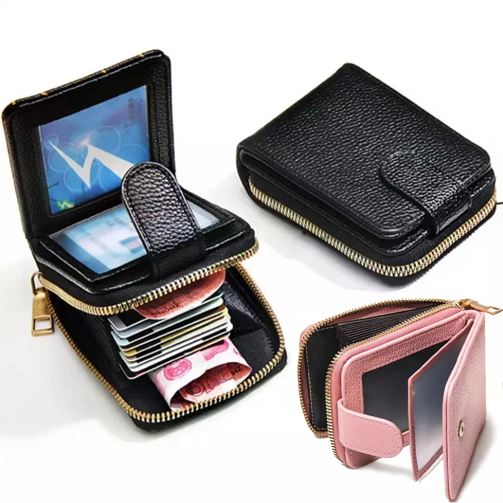 Short Ladies Wallets Convenient Lady Coin Purses 2023 Women Portable Card Holder Foldable Wallet Zipper Poucht PU Leather Purse