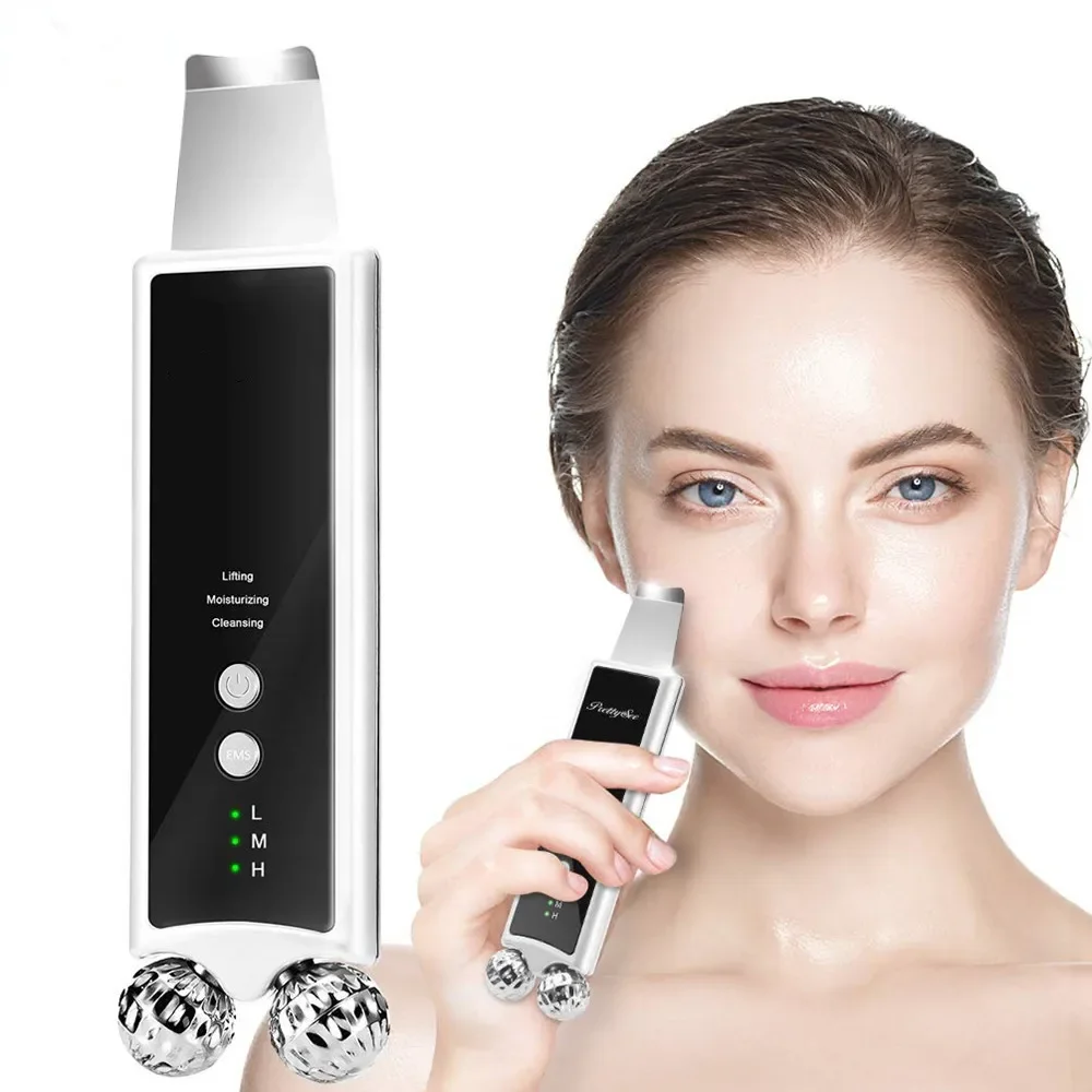 

Beauty Salon Skin Care Multifuncional Face Spatula Blackhead Remover Microcurrent Facial Massager Ultrasonic Skin Scrubber