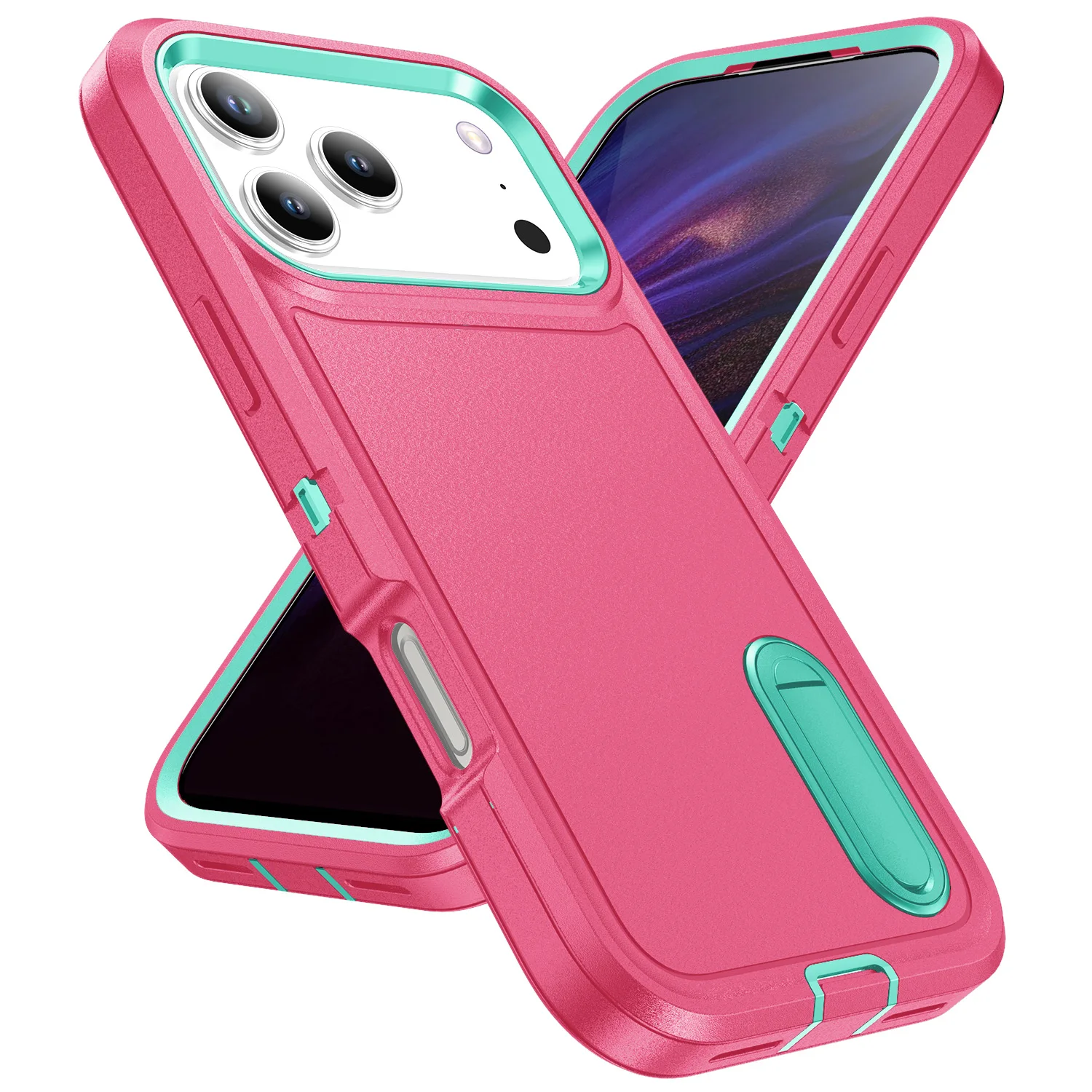 Ultimate 3-in-1 Hybrid Military-Grade Anti-Shock Phone Case with Hard Holder