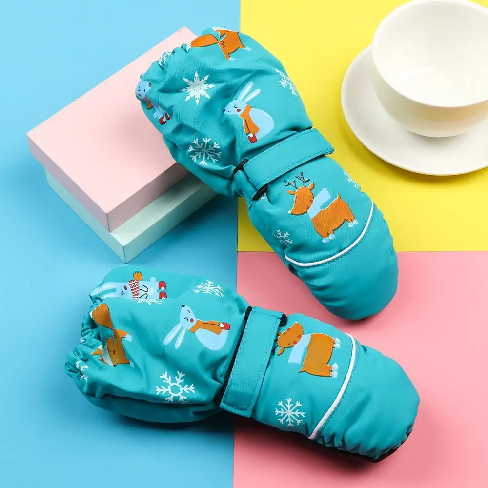 Children Winter Rabbit Gloves Baby Girls Waterproof Windproof Snow Gloves Kids Boy Thick Warm Ski Mitten For 2-6 Years Old 4