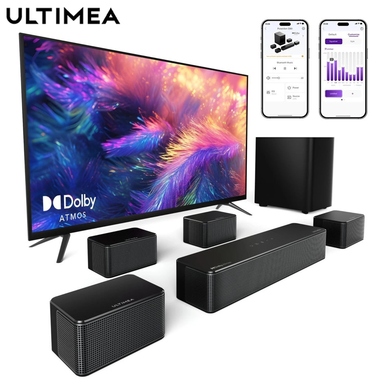 ULTIMEA Poseidon D80 Surround Soundbar with Dolby Atmos