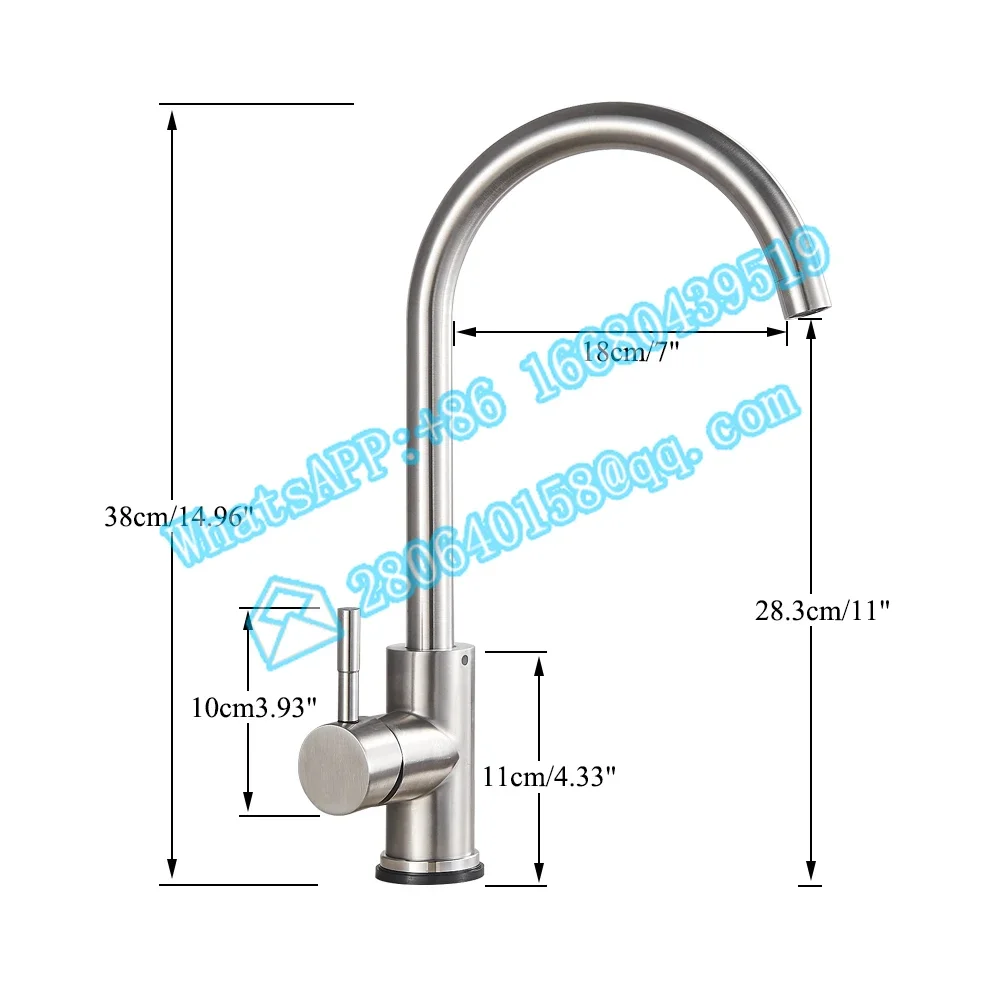 Rozin Brushed Nickel Kitchen Faucet Touch Sensor  360 Degree Rotation Deck Mounted Single Handle  Hole
