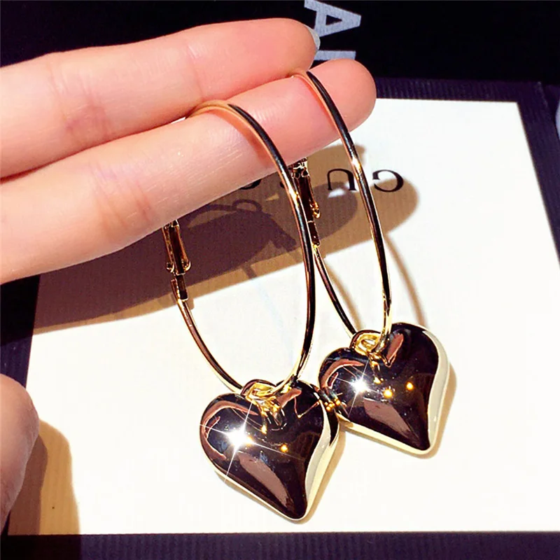 Atmosphere Simple Classic Glamour Heart Earrings Temperament Round Delicate Fine Luxury Earring Jewelry Pendant Wholesale |