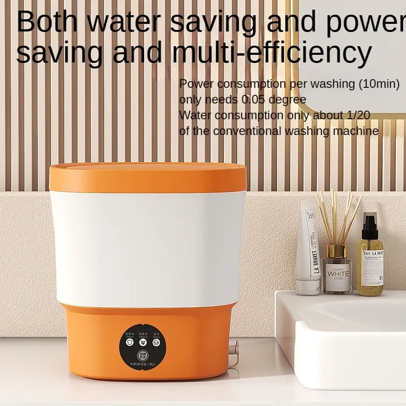 9l Mini Washing Machine With Spin Dryer Blue Light Antibacterial Underwear Sock Household Portable Automatic Washing Machine