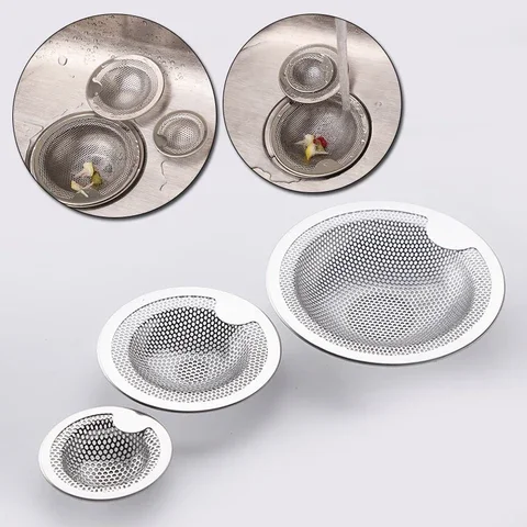 

S/M/L Stainless Steel Bathtub Hair Catcher Stopper Shower Drain Hole Filter Trap Kitchen Metal Sink Strainer