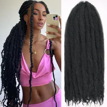 Marley Twist Braiding Hair 18/24 inch Afro Kinky Curly Crochet Braids 1/3/8 Packs Cuban Twist Crochet Braids Synthetic Hair 1