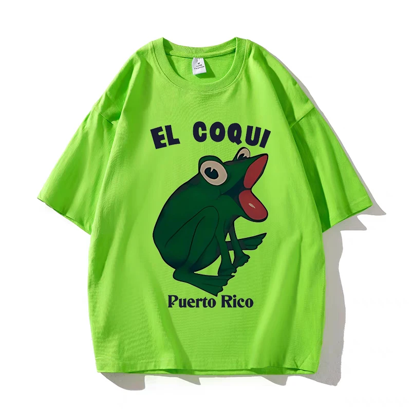 Bad Bunny Debi Tirar Mas Fotos Album Print Tshirt Hip Hop EL COQUI Frog Unisex Fashion Print T-Shirt Pure Cotton Streetwear Tops 6