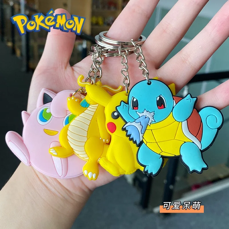 

Pokémon Pikachu Keychain Action Anime Figure Jigglypuff Charizard Keychain Cute Cartoon Doll Car Key Ring Pendant Children Gifts