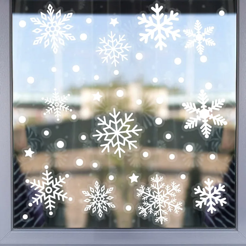 Glowing in The Dark Snowflake Window Stickers Decor Noctilucent PVC Snowflakes Wall Stickers Xmas Winter Decoration