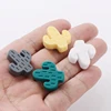 10Pcs/Lot Cartoon Little Cactus Silicone Beads Baby Rodent Teether Nursing Pacifier Clip Chain Necklace Accessories BPA Free 3