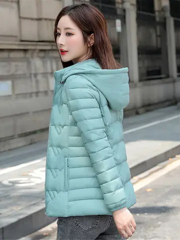 Parkas Winter Jacket 2022 New Warm Hooded Female Basic Coat Down Cotton Padded Parkas Short Jacket Outwear 4XL 5XL 6XL