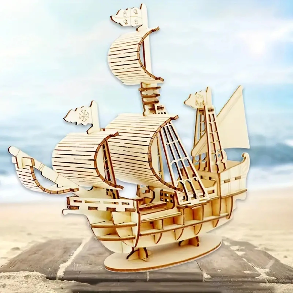 3D 나무 범선 퍼즐, 재미있는 DIY 공예, 완벽한 선물 아이디어