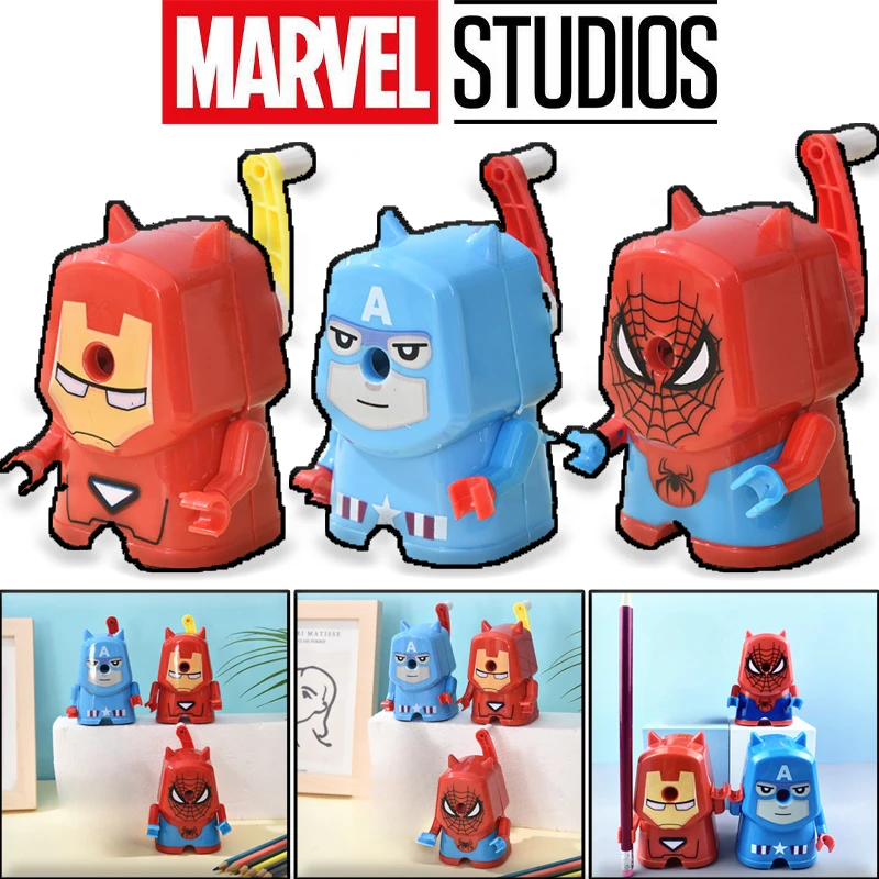 마블 스파이더맨 핸드 크랭크 만화 애니메이션 기계식 숫돌, 연필 학교 사무용품, 창의적인 문구 선물, 신제품