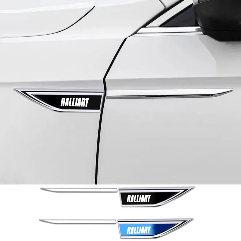

2pcs Car Door Fender Side Blade Badge Car Body Protective Car Metal Sticker for RALLIART Auto Accessories