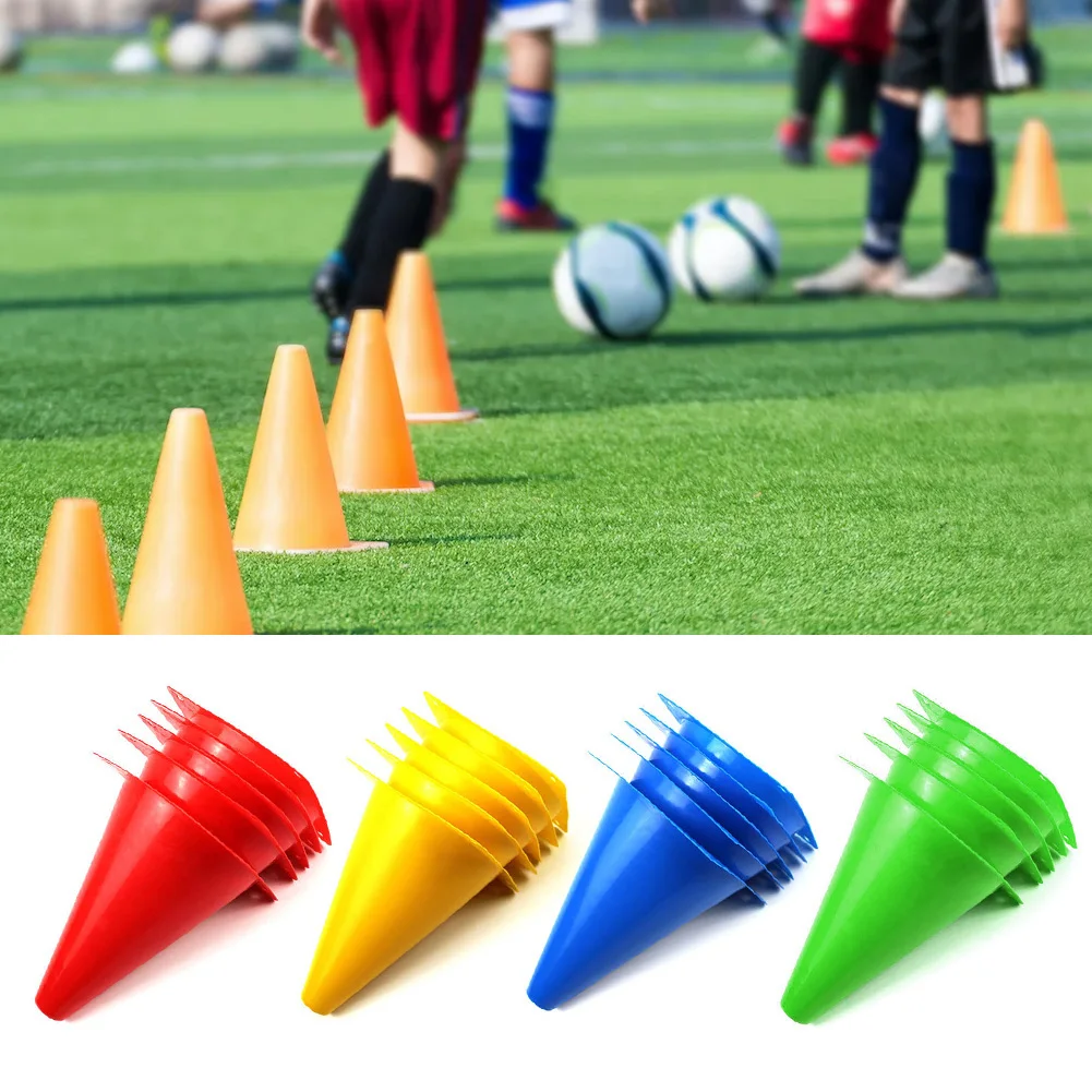 1pcs18CM Sign Bucket 6Inch Barrier Football Road Flat Training Cone Roller Pile Springback Marking Cup Symbol Sports Accessories