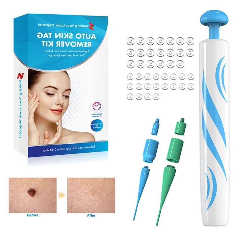 2 In1 Painless Auto Skin Tag Mole Wart Removal Kit Cleaning Tools Face Skin Care Body Wart Dot Treatments Remover Beauty Health