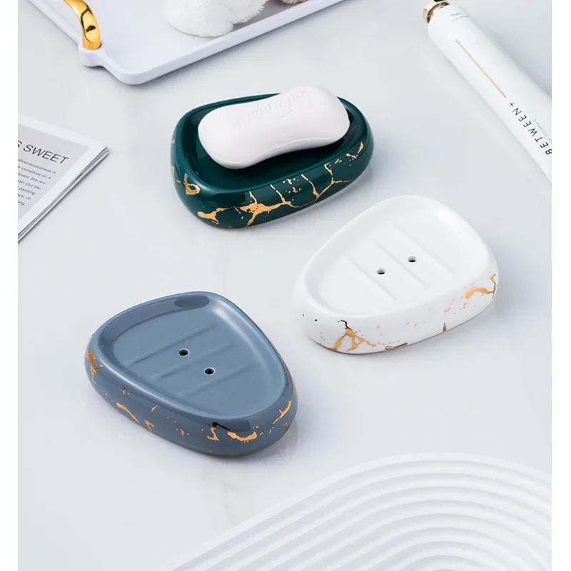 Bathroom Accessories Set Marble Ceramics Toothpaste Dispenser Soap Box Toothbrush Holder Bathroom Cup Lotion Bottle bathroom accessories