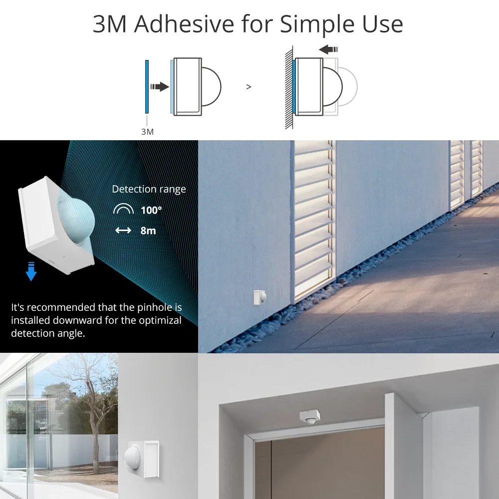 SONOFF PIR3-RF 433MHZ Smart Motion Sensor works RF BridgeR2 Alarm Notification Movement detection Smart Scene eWeLink