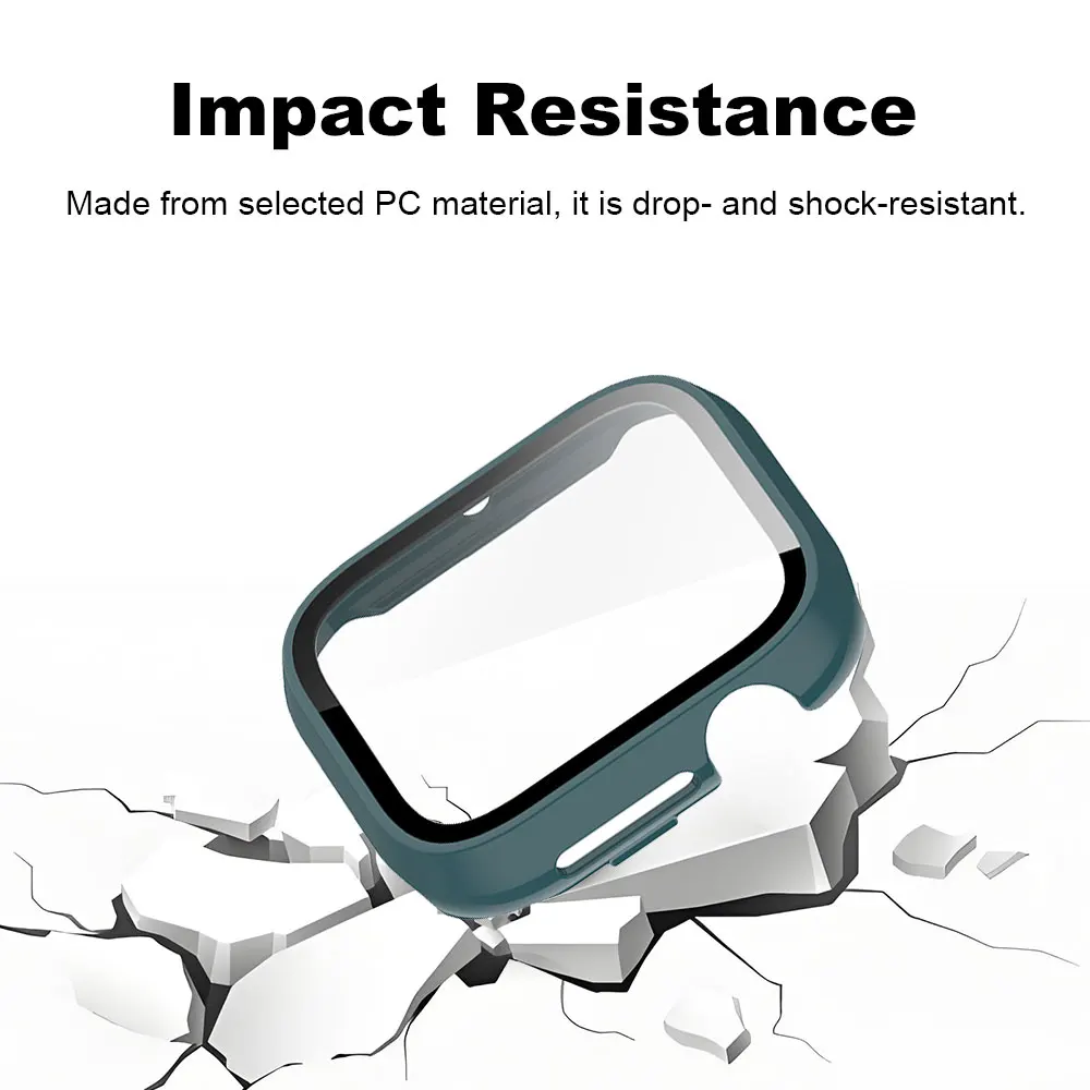 Durable Tempered Glass Watch Case with Screen Protector & Dustproof Frame