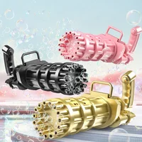 10 Hole Electric Gatling Bubble Machine Automatic Blower Soap Water Maker Gun for Children Summer Beach Outdoor Kids Toys 1