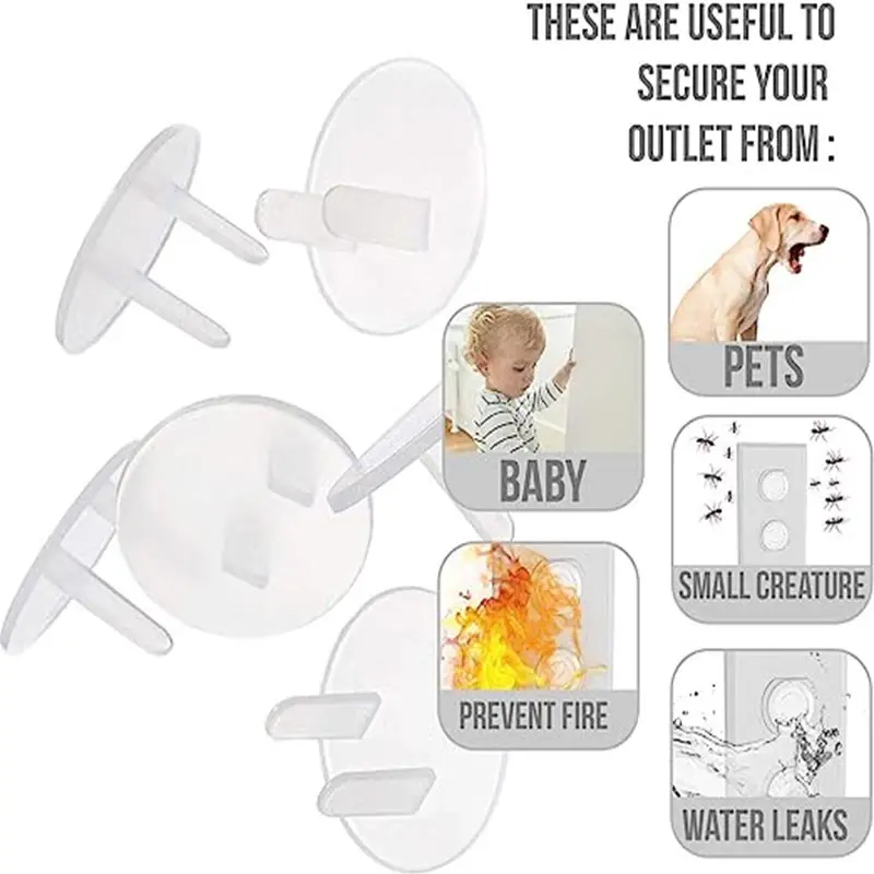 Baby Proofing Outlet Covers 10pcs Safety Sturdy Childproof Electric Plug Protectors For Home & Office