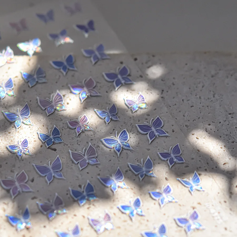 3D Butterfly Jelly Series Nail Art Stickers High Quality New Bronzing Line Bowknot Ribbon Cute DIY Manicure Decal Decoration 6