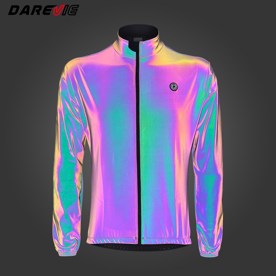  DAREVIE Cycling Jacket Winter Rainbow Reflective PRO Level Cycling Windbreak Men Windproof Waterproof Cycling Jacket Man Women 
