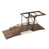 1:72 World War II European Drawbridge Architectural Scene Wooden Assembly Model Decoration Handmade Gift 1