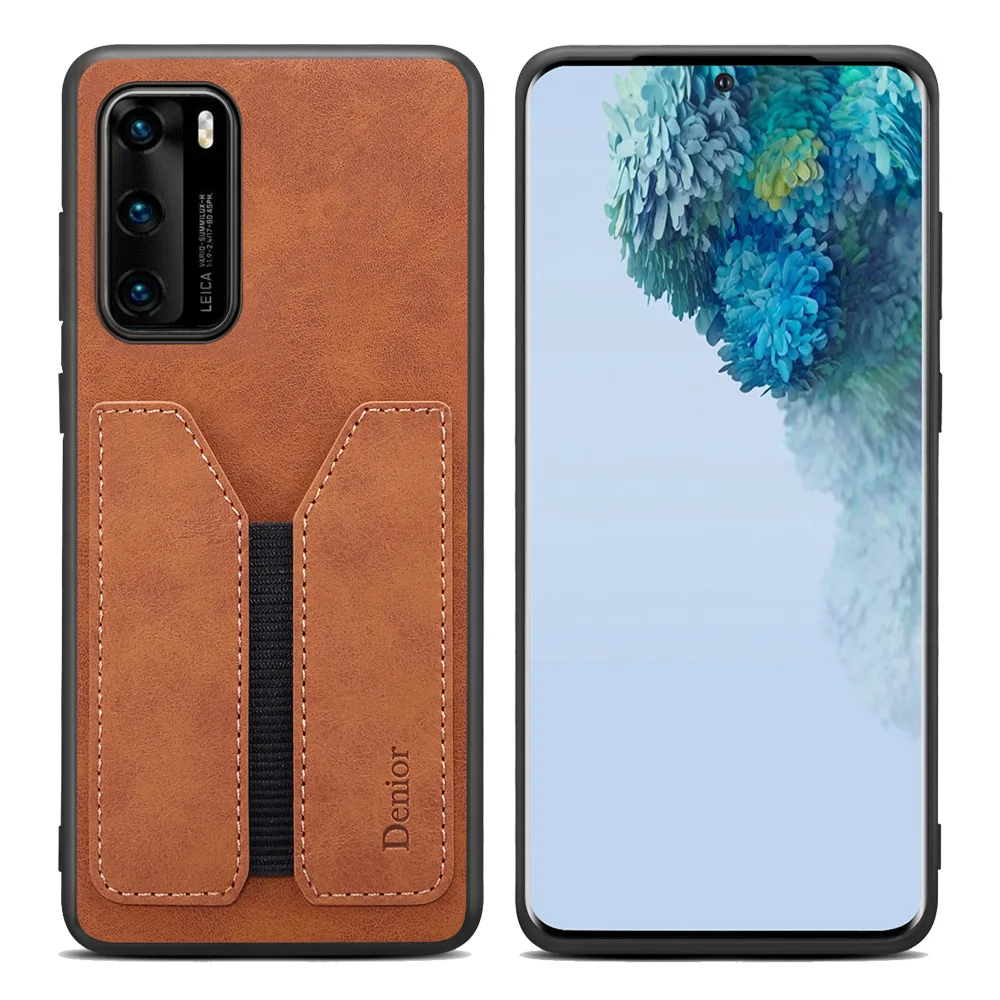 

Чехол-накладка из искусственной кожи для Huawei P40 Pro, мягкий резиновый черный чехол из ТПУ с кармашком для карт, 4 цвета