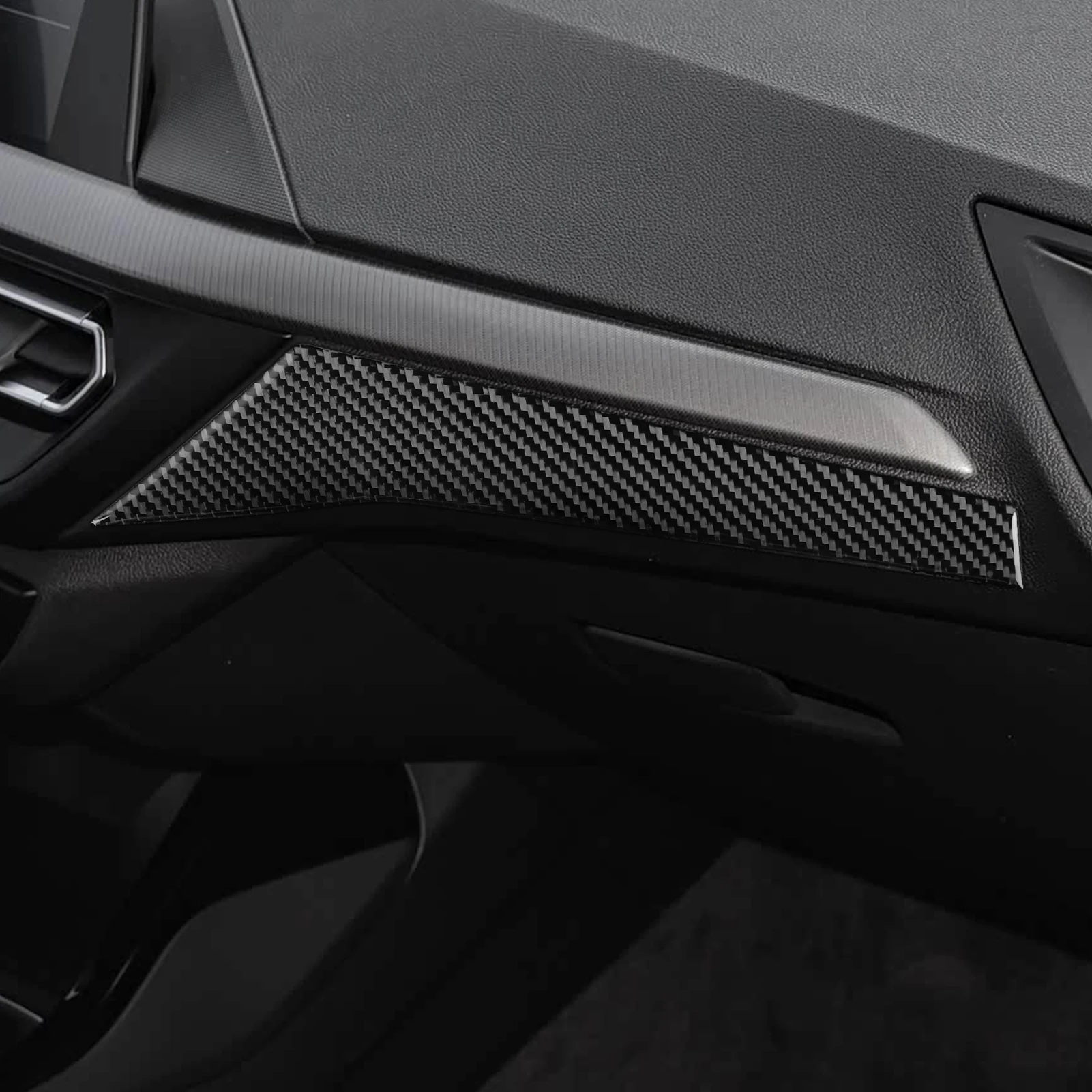 리얼 카본 파이버 자동차 액세서리 승객석 패널 트림 커버 소프트 스티커 (BMW 1/2 시리즈 F40 F44 2020 2021 2022 2023 2024 용)