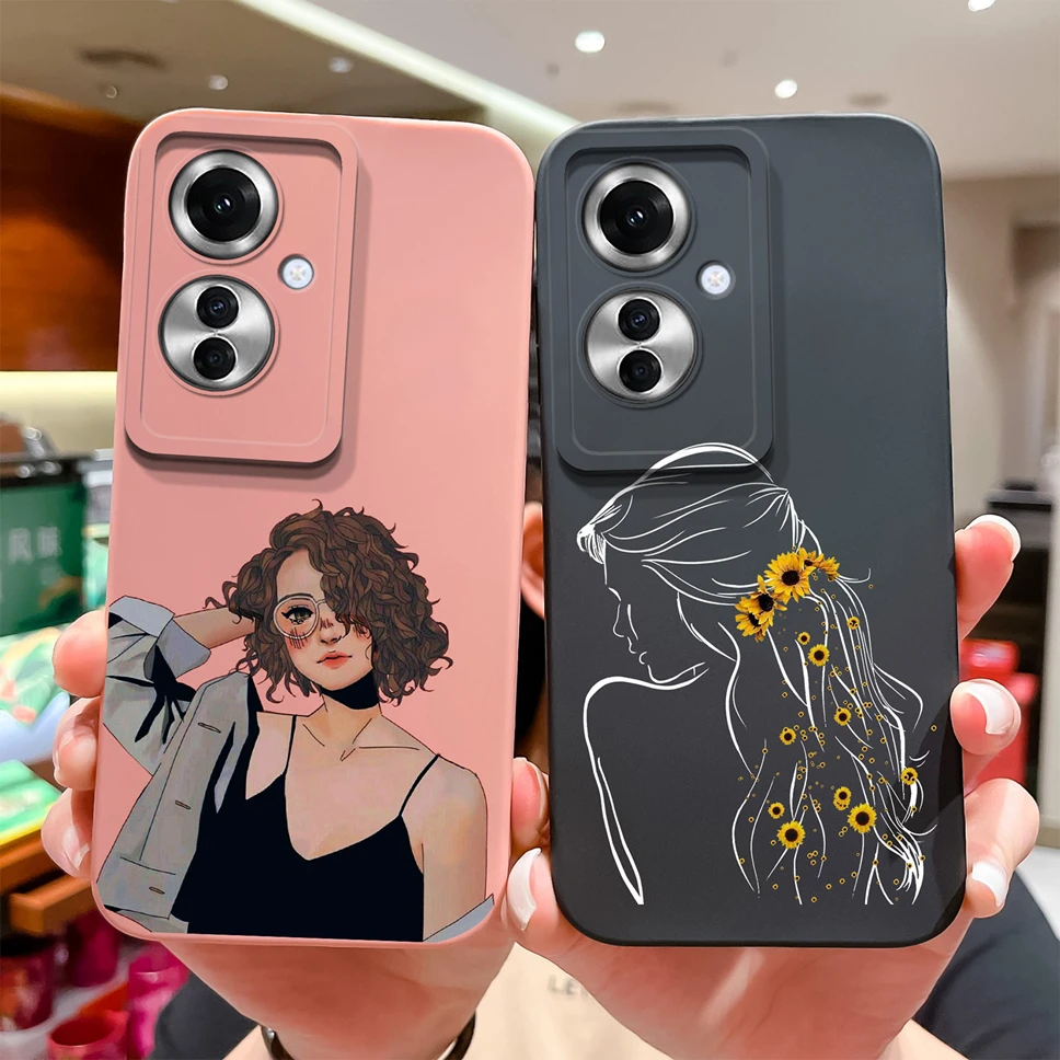 Stylish Cute Girl Shockproof Liquid Phone Cover - Smooth and Fashionable Design